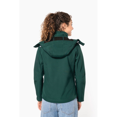 Ladies' detachable hooded softshell jacket